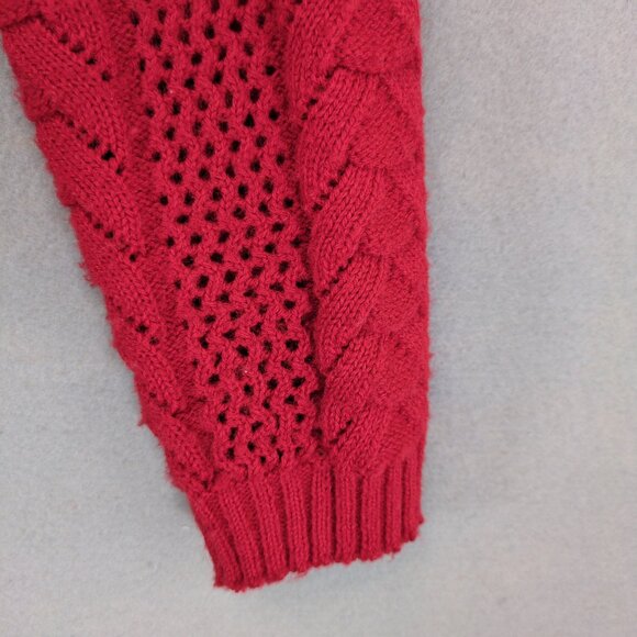 Vintage British Vogue Wintuk Red Cardigan Sweater, Acrylic Made in USA Women's S - Picture 4 of 6